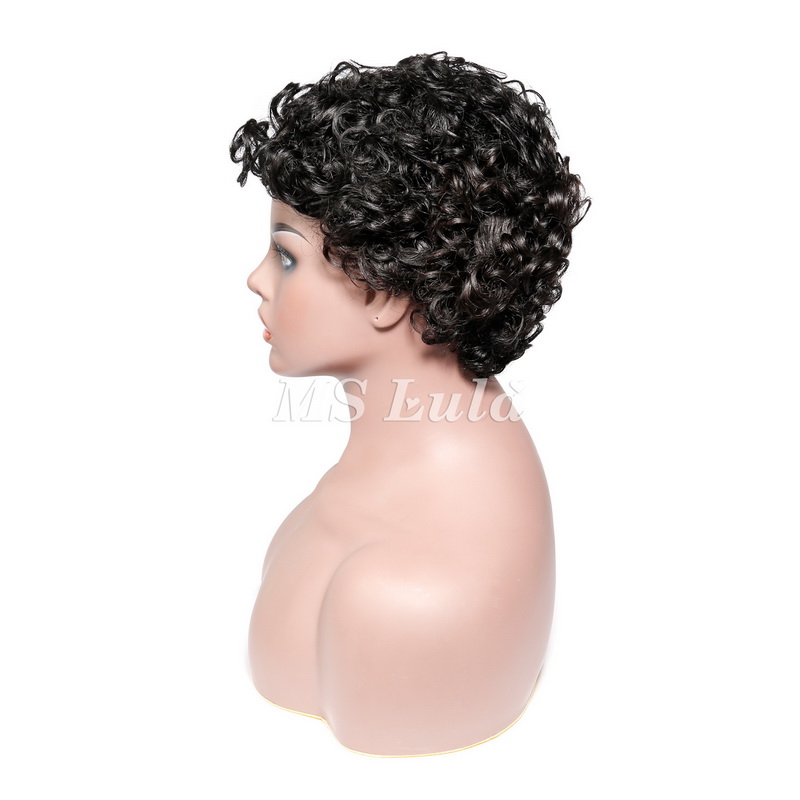 Natural Color Pixie Cut Human Hair Wig Machine-made Wig for Women - 图片 10